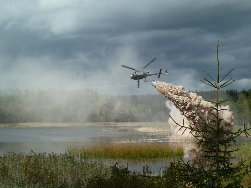 Nu kalkas Göteborgs vatten med helikopter